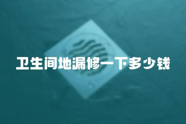 衛生間地漏修一下多少錢
