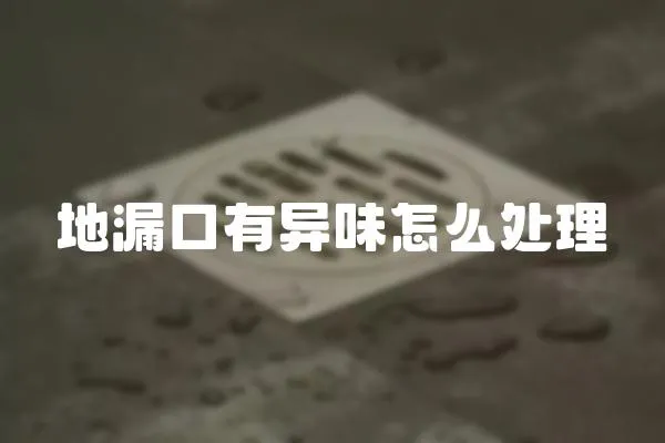 地漏口有異味怎么處理