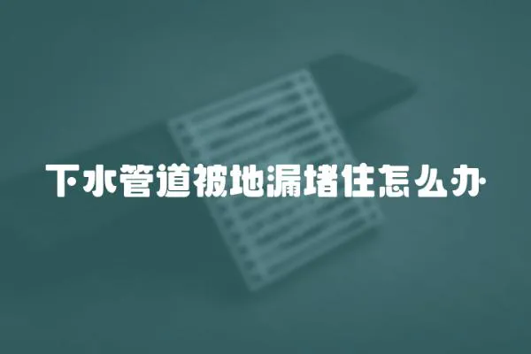 下水管道被地漏堵住怎么辦
