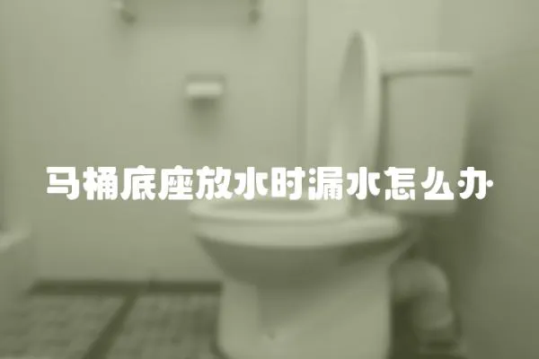 馬桶底座放水時(shí)漏水怎么辦