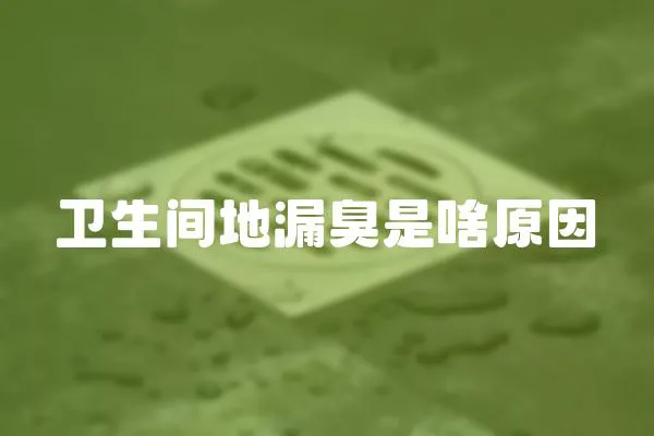 衛生間地漏臭是啥原因