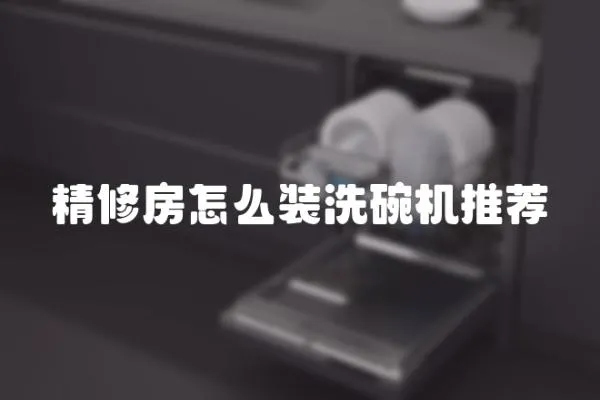 精修房怎么裝洗碗機推薦