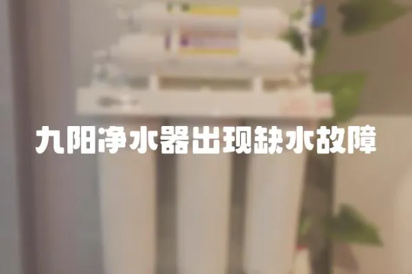 九陽凈水器出現缺水故障
