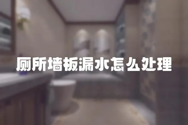 廁所墻板漏水怎么處理