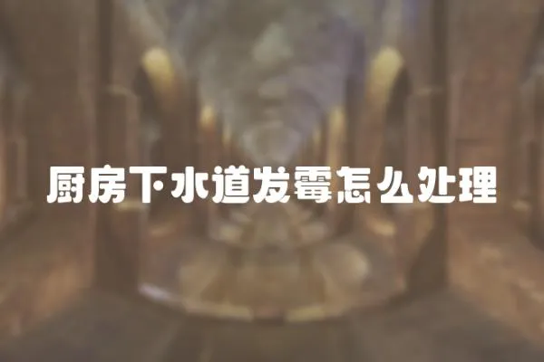 廚房下水道發霉怎么處理