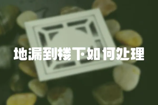 地漏到樓下如何處理