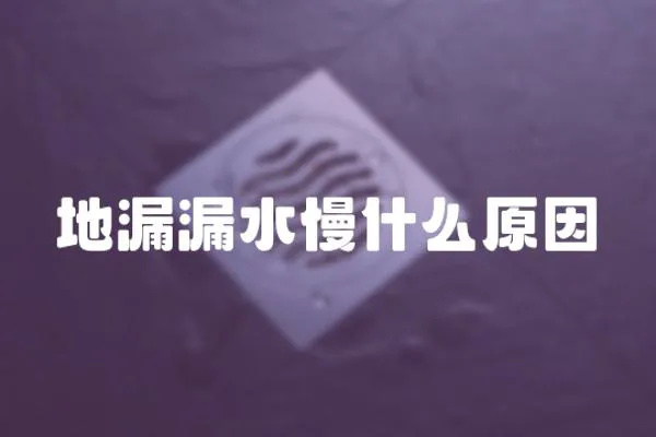 地漏漏水慢什么原因
