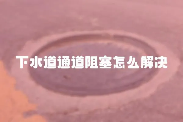 下水道通道阻塞怎么解決
