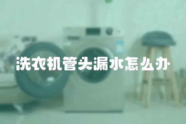 洗衣機管頭漏水怎么辦
