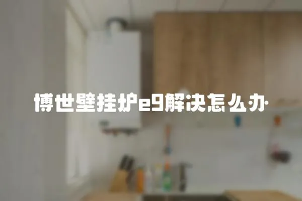 博世壁掛爐e9解決怎么辦