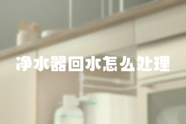凈水器回水怎么處理
