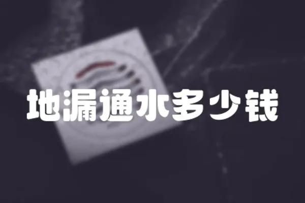 地漏通水多少錢