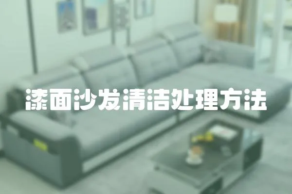 漆面沙發清潔處理方法