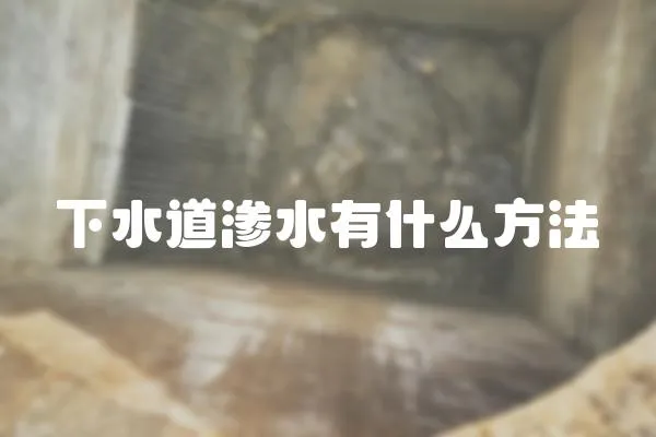 下水道滲水有什么方法