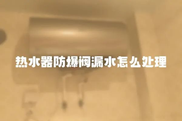 熱水器防爆閥漏水怎么處理