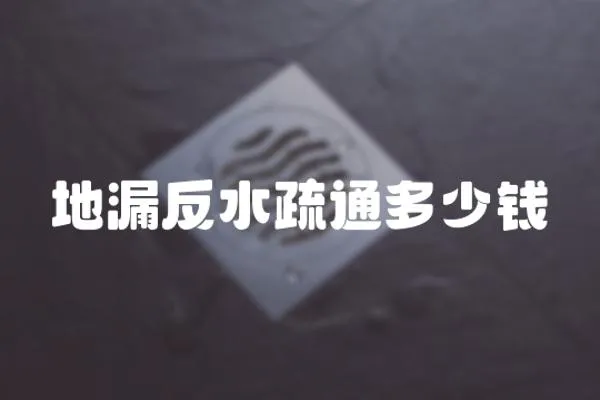 地漏反水疏通多少錢