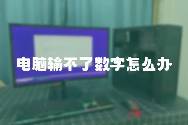 電腦輸不了數字怎么辦