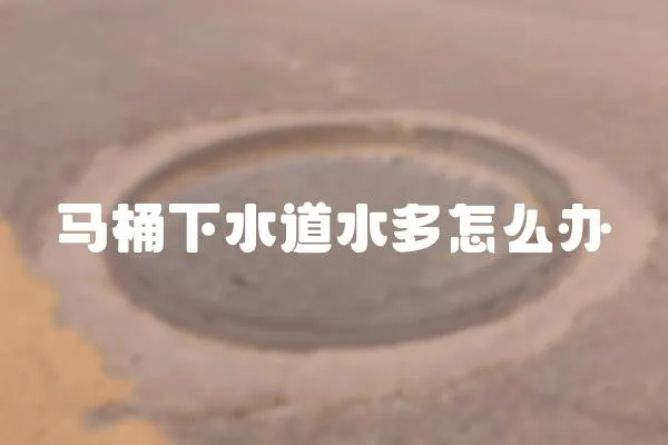 馬桶下水道水多怎么辦