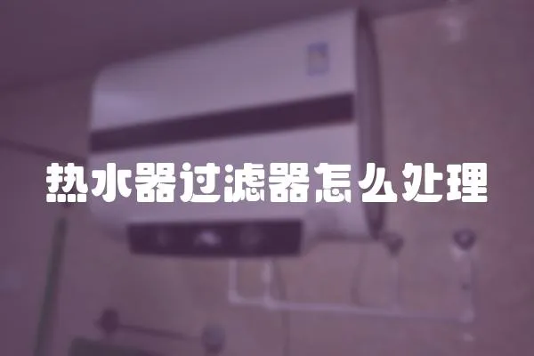 熱水器過濾器怎么處理
