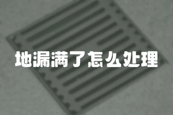 地漏滿了怎么處理