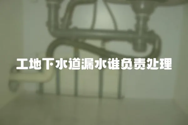工地下水道漏水誰負責處理