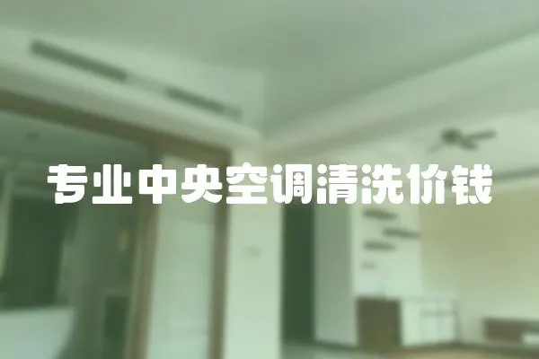 專業(yè)中央空調(diào)清洗價錢