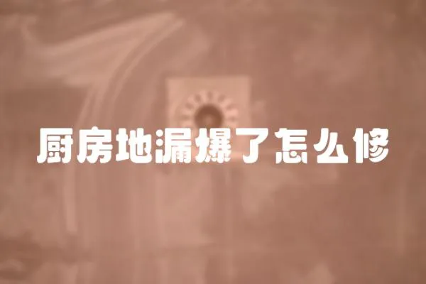 廚房地漏爆了怎么修