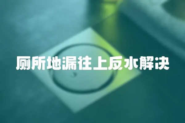 廁所地漏往上反水解決