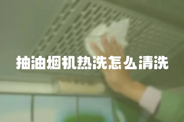 抽油煙機熱洗怎么清洗