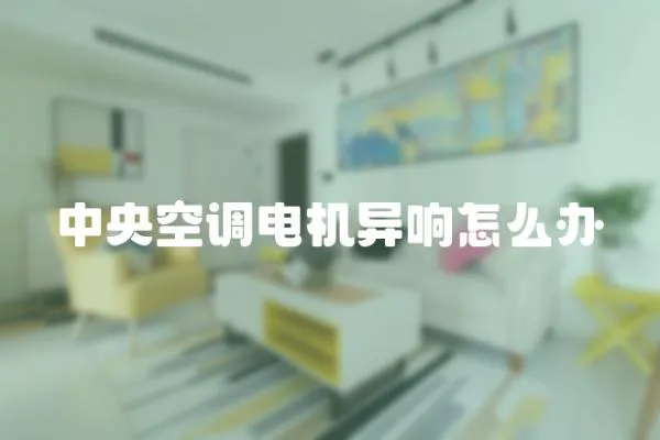 中央空調電機異響怎么辦