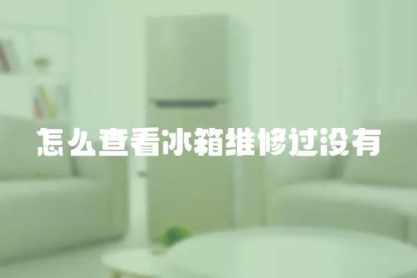 怎么查看冰箱維修過沒有