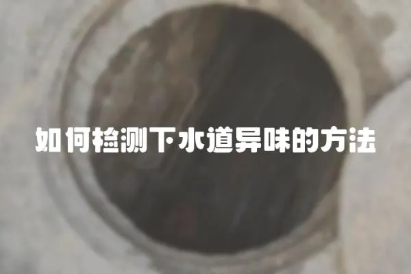 如何檢測下水道異味的方法