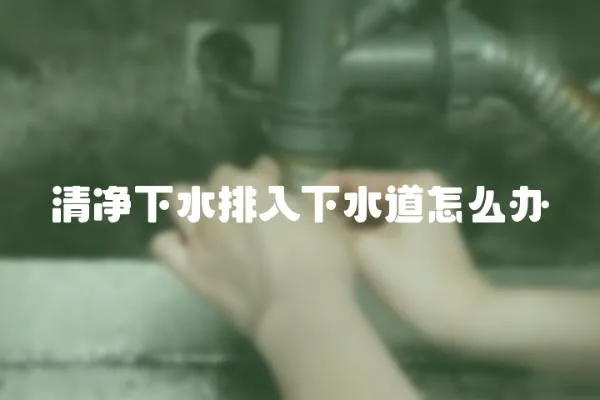 清凈下水排入下水道怎么辦
