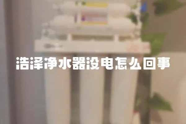 浩澤凈水器沒(méi)電怎么回事