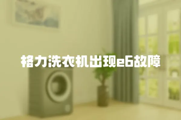 格力洗衣機出現e6故障