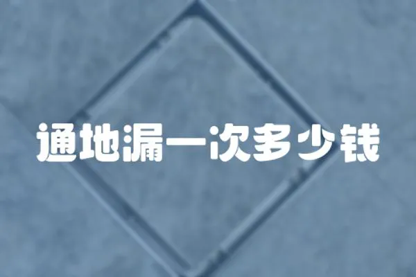 通地漏一次多少錢