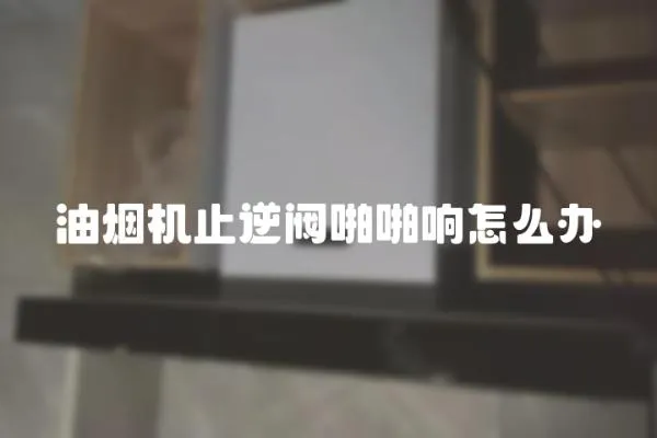 油煙機止逆閥啪啪響怎么辦