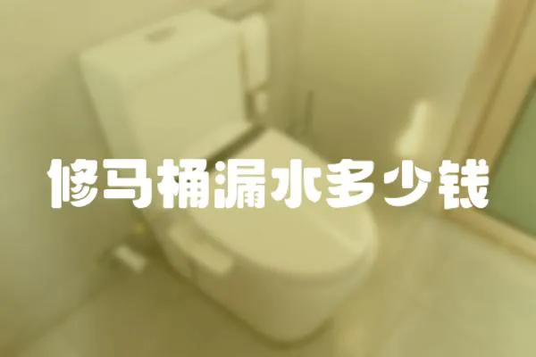 修馬桶漏水多少錢