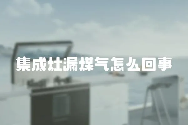 集成灶漏煤氣怎么回事