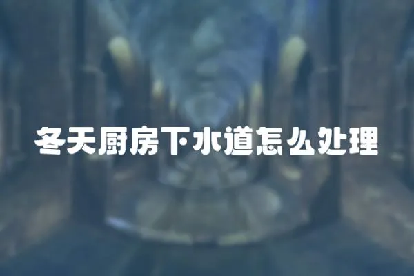 冬天廚房下水道怎么處理