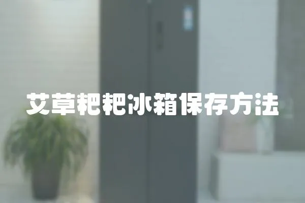 艾草粑粑冰箱保存方法