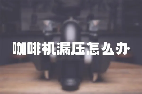 咖啡機漏壓怎么辦