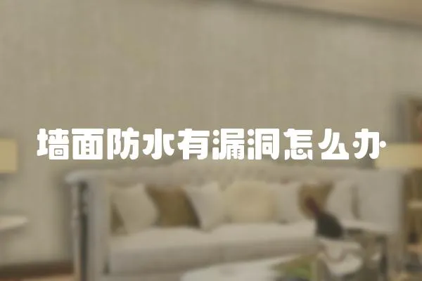 墻面防水有漏洞怎么辦