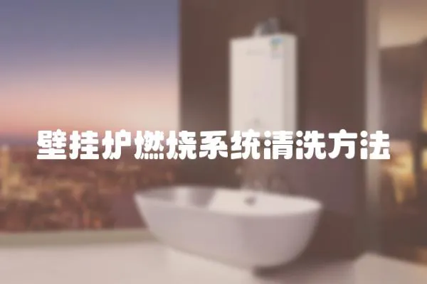 壁掛爐燃燒系統清洗方法