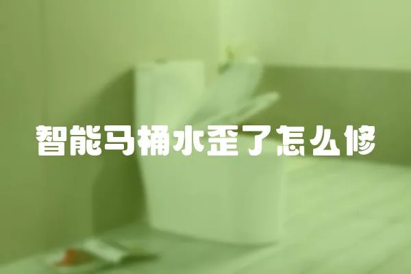 智能馬桶水歪了怎么修