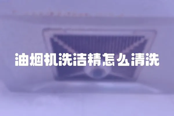 油煙機洗潔精怎么清洗