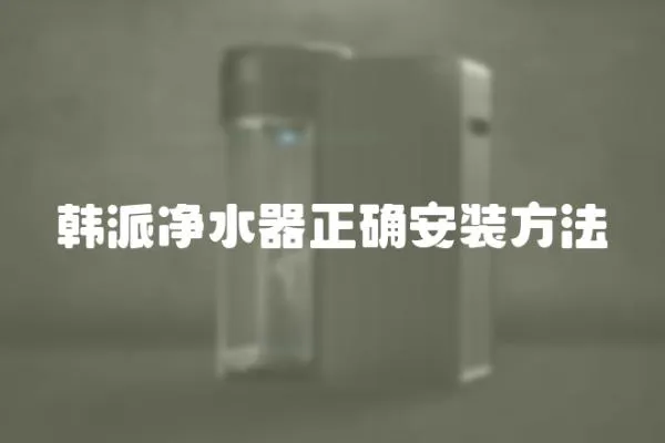 韓派凈水器正確安裝方法