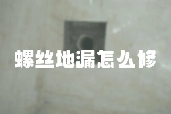螺絲地漏怎么修