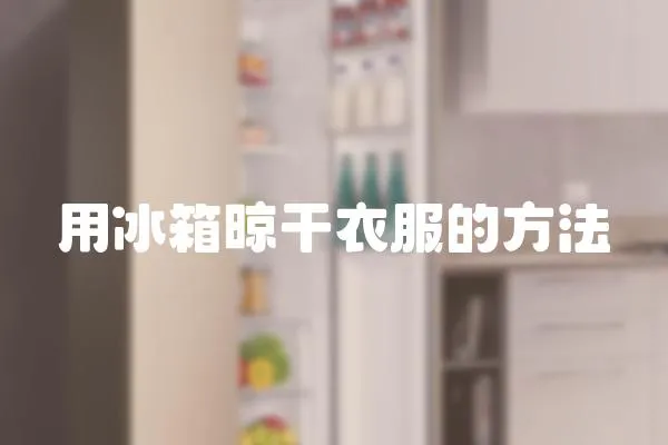 用冰箱晾干衣服的方法