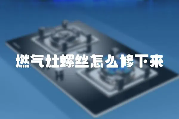 燃?xì)庠盥萁z怎么修下來